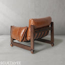 Mercury Cowhide Walnut Sofa Chair