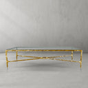 Thaddeus Metal Rectangular Glass Coffee Table Hand-Forged Living Sofa Center Tea Table