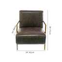 Vintage Forged Genuine Brown Leather Accent Chair