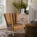 Vintage Forged  Leather Armchair Cigar Chair
