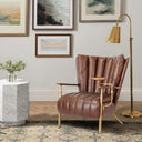 Vintage Forged  Leather Armchair Cigar Chair