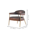 Vintage Forged Brown Leather Lounge Armchair
