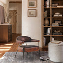Vintage Forged Brown Leather Lounge Armchair