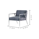 Vintage Forged Retro Silver Iron Frame Track Armchair