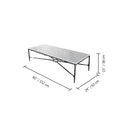 Thaddeus Metal Rectangle Marble Coffee Table Hand-Forged Living Sofa Center Tea Table