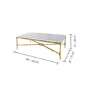 Thaddeus Metal Rectangle Marble Coffee Table Hand-Forged Living Sofa Center Tea Table