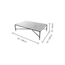 Thaddeus Metal Rectangle Marble Coffee Table Hand-Forged Living Sofa Center Tea Table