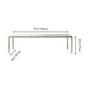 Thaddeus Metal Marble Rectangular Dining Table Hand-Forged Kitchen Table