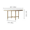 Thaddeus Metal Marble Round Dining Table Hand-Forged Kitchen Table