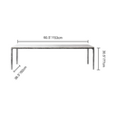 Thaddeus Metal Marble Rectangular Dining Table Hand-Forged Kitchen Table