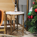 Thaddeus Round Marble Side Table 18" 22"