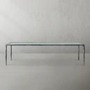 Thaddeus Metal Glass Rectangular Dining Table Hand-Forged Kitchen Table