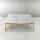 Thaddeus Metal Marble Square Coffee Table Hand-Forged Living Sofa Center Tea Table