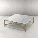 Thaddeus Metal Marble Square Coffee Table Hand-Forged Living Sofa Center Tea Table