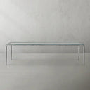 Thaddeus Metal Glass Rectangular Dining Table Hand-Forged Kitchen Table