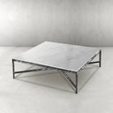 Thaddeus Metal Marble Square Coffee Table Hand-Forged Living Sofa Center Tea Table