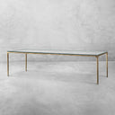 Thaddeus Metal Glass Rectangular Dining Table Hand-Forged Kitchen Table