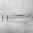 Thaddeus Metal Glass Rectangular Dining Table Hand-Forged Kitchen Table