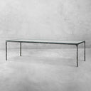 Thaddeus Metal Glass Rectangular Dining Table Hand-Forged Kitchen Table