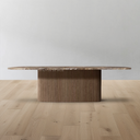 Mulholland Stone Rectangular Pedestal Dining Table