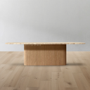 Mulholland Stone Rectangular Pedestal Dining Table