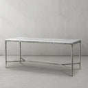Thaddeus Metal Rectangle Marble Desk Hand-Forged Office Desk Computer Desk
