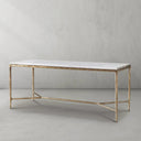Thaddeus Metal Rectangle Marble Desk Hand-Forged Office Desk Computer Desk