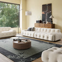Tech Fabric Cream Straight Sofa