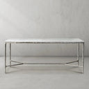 Thaddeus Metal Rectangle Marble Desk Hand-Forged Office Desk Computer Desk
