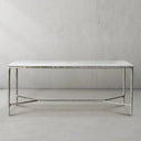 Thaddeus Metal Rectangle Marble Desk Hand-Forged Office Desk Computer Desk
