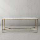 Thaddeus Metal Rectangle Marble Desk Hand-Forged Office Desk Computer Desk