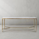 Thaddeus Metal Rectangle Marble Desk Hand-Forged Office Desk Computer Desk