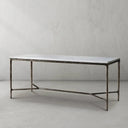 Thaddeus Metal Rectangle Marble Desk Hand-Forged Office Desk Computer Desk