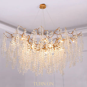 Hedda Branch Crystal Dining Room Chandelier, Elegant Pendant Lighting