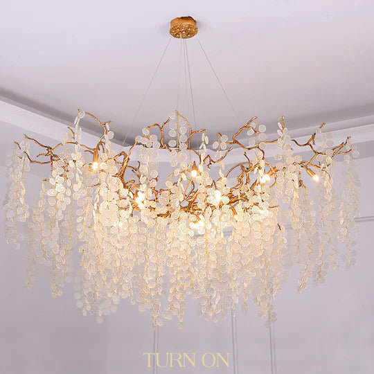 Hedda Branch Crystal Dining Room Chandelier, Elegant Pendant Lighting
