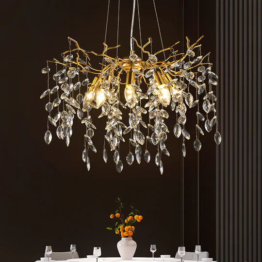 Mamie Postmodern Creative Crystal Branch Chandelier for Living Room