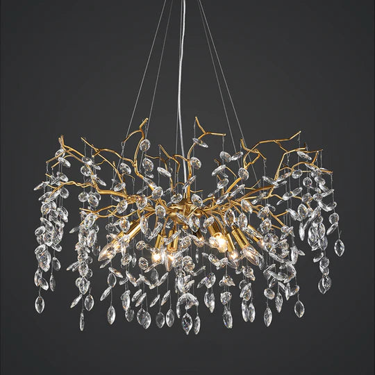 Mamie Postmodern Creative Crystal Branch Chandelier for Living Room